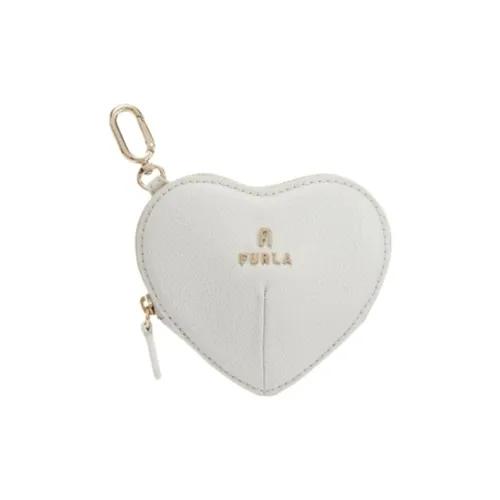 Furla Cow Leather Card Holder Small Size Women's Marshmallow White