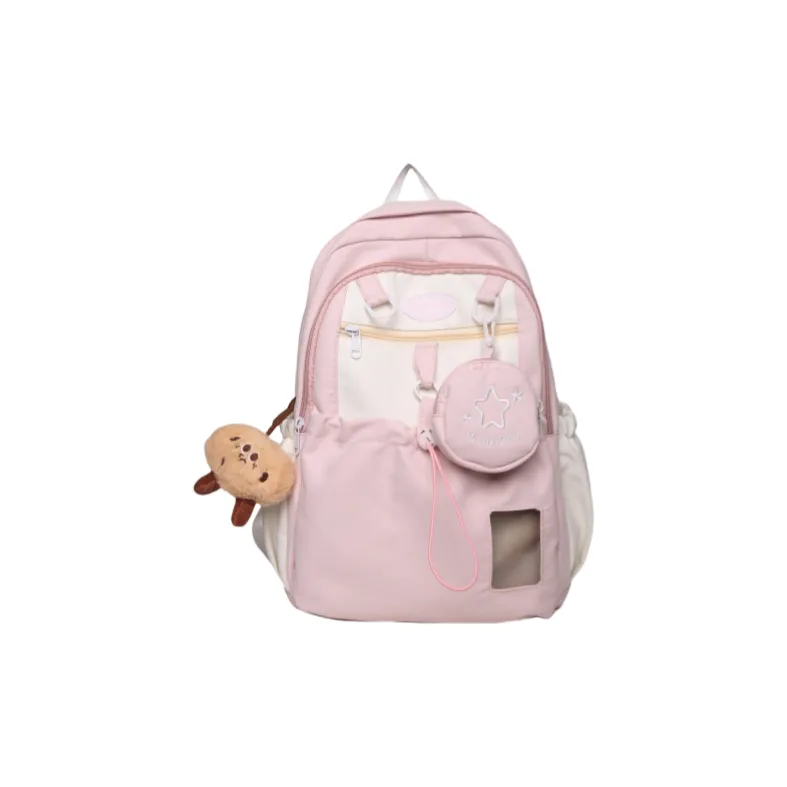 Rainbow Girl Nylon Backpack Regular Women's Black/Yellow/Purple/Pink/Blue-13