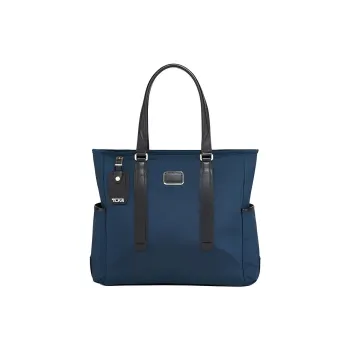 TUMI Cow Leather Tote Bag Shopping Bag Handbag Shoulder Bag Large Size Men's Marine Blue & Black