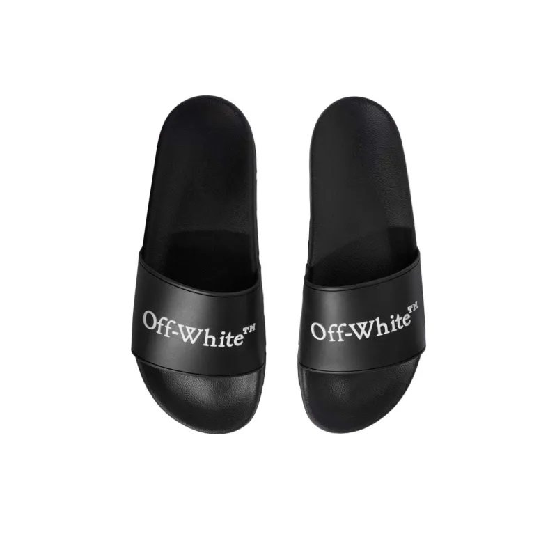 OFF WHITE Bookish Open Toe Slip On Slides-4