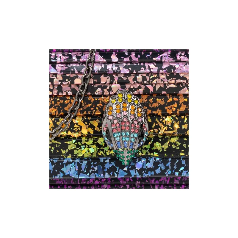 Kurt Geiger London Acrylic One Shoulder Crossbody Clutches Women's Purple & Multicolor-3
