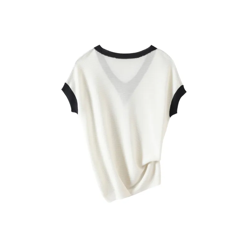 H YXIANG Knitwear Women's Navy Blue White-1