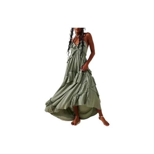 FREE PEOPLE Slip Dresses Women's Washed Army Green