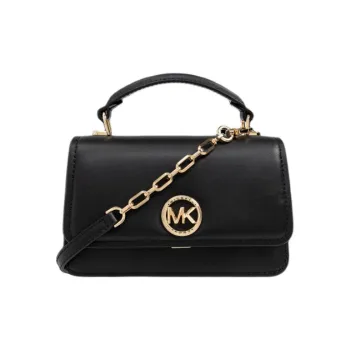 MICHAEL KORS Delancey Leather Shoulder Bag Crossbody Bag Handbag Women's Black