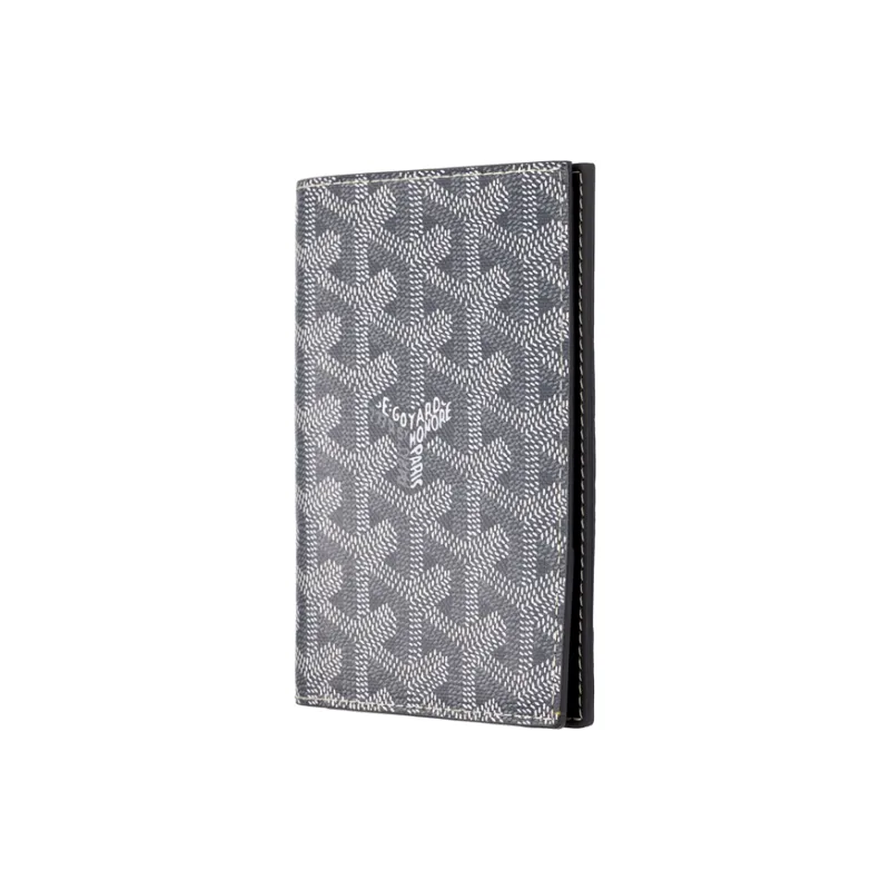 GOYARD Grenelle Canvas With Calfskin Card Holder Passport Holder Unisex Gray-2