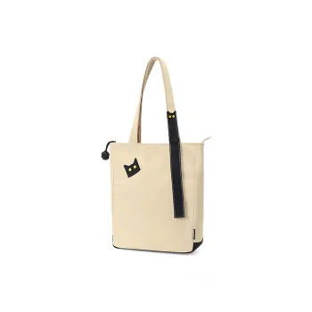 NOXXON Nylon Fabric Shoulder Bag Tote Women's Khaki/Obsidian Black