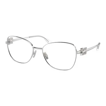 MIU MIU Irregular Shape Eyeglass Frames Women's Silver