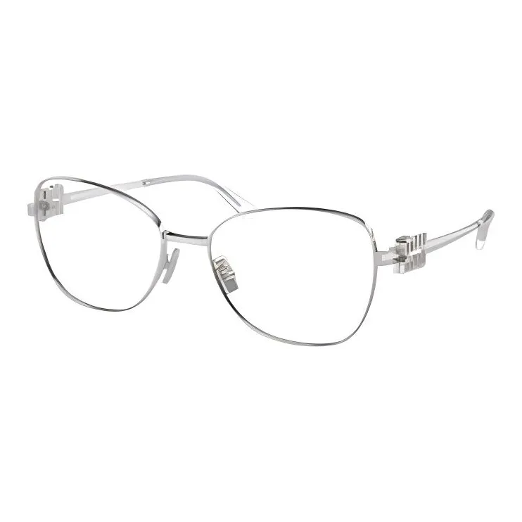 MIU MIU Irregular Shape Eyeglass Frames Women's Silver-0