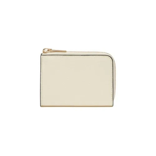 Valextra Calfskin Wallet Key Pouch Women's White