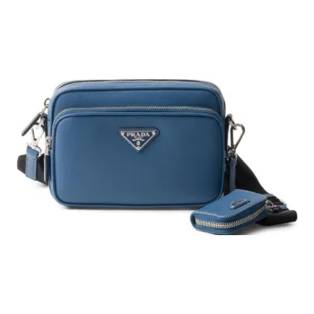 PRADA Saffiano Leather Crossbody Bag Shoulder Bag Women's Blue