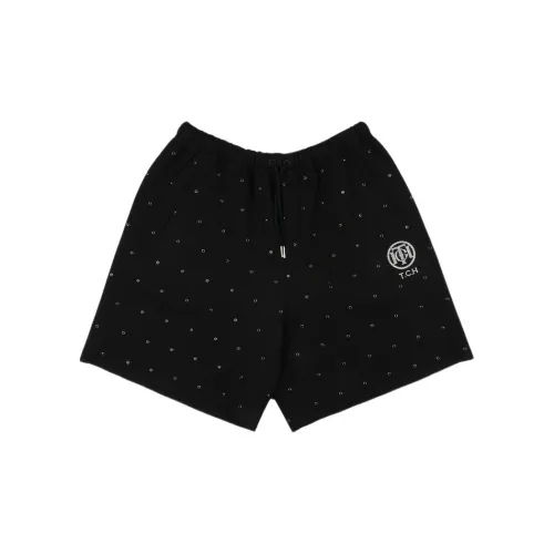 TCH Casual Shorts Unisex Black Base With Silver Logo