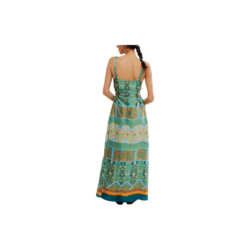 FREE PEOPLE Hansen Gretel Carlos Maxi Dress Slip Dresses Women's Floral Tile/Floral Ceramic Tile-1