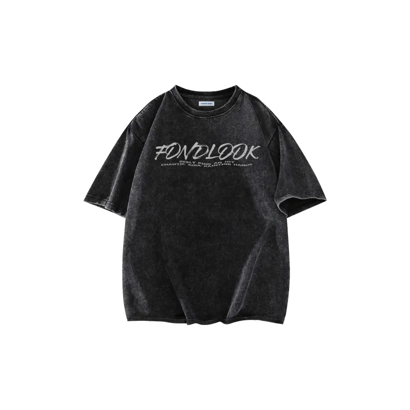 FONDLOOK T Shirt Unisex Black Gray Color-1
