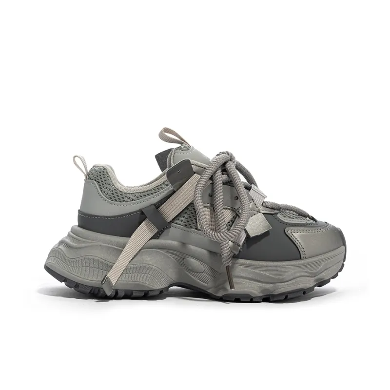 MIIRACER Chunky Sneakers Women's Gray-2