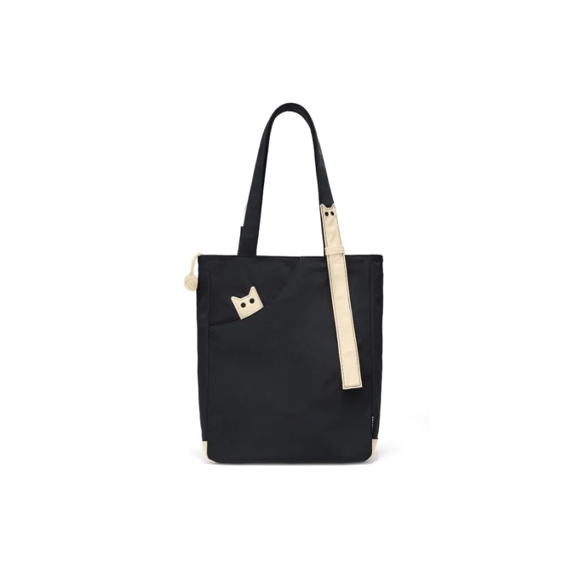 NOXXON Nylon Fabric Shoulder Bag Tote Women's Khaki/Obsidian Black-3