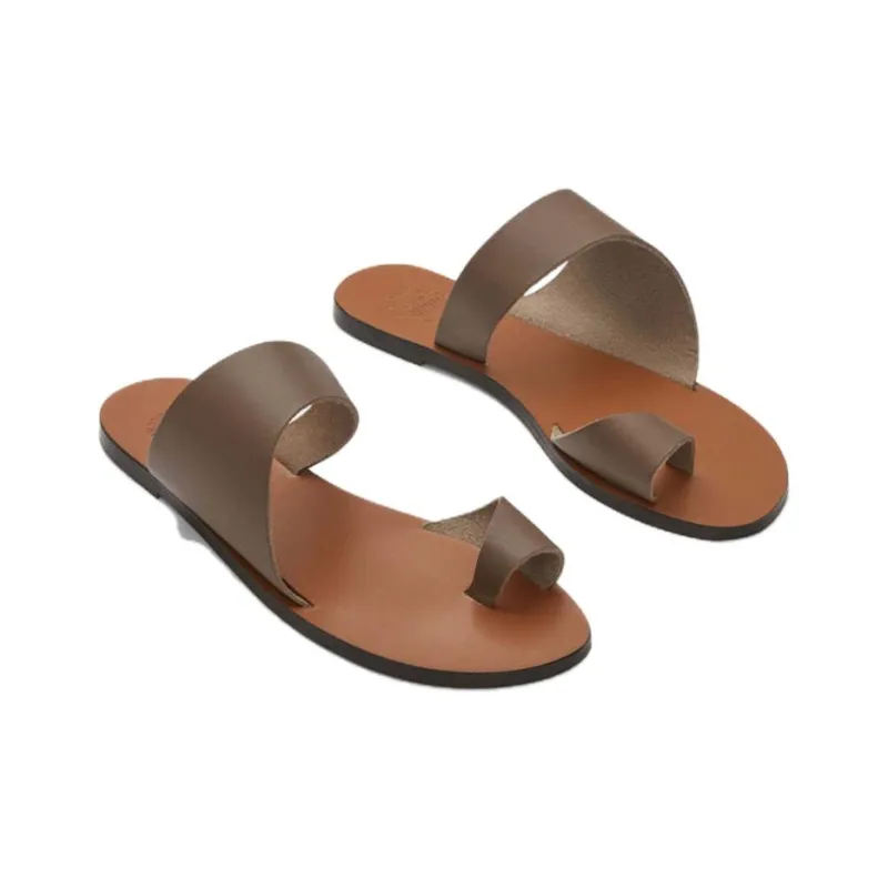 ATP Atelier Slip-Resistant Flip Flops Women's Khaki Brown-2