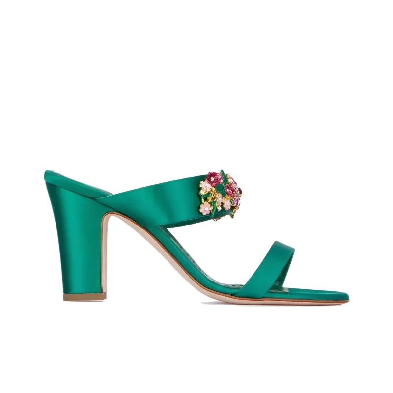 MANOLO BLAHNIK Slide Slippers Women's Green-1
