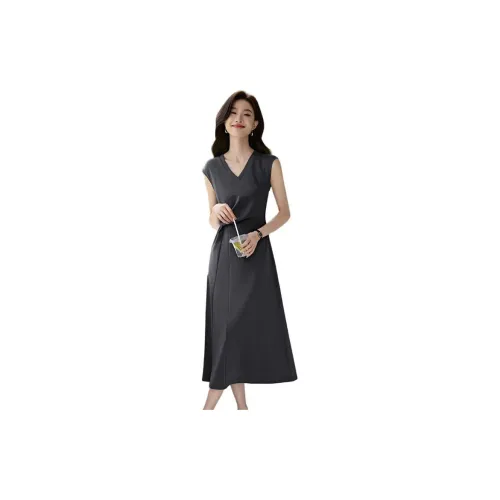 Mo Han Yi Mei Sleeveless Dresses Women's Dark Gray