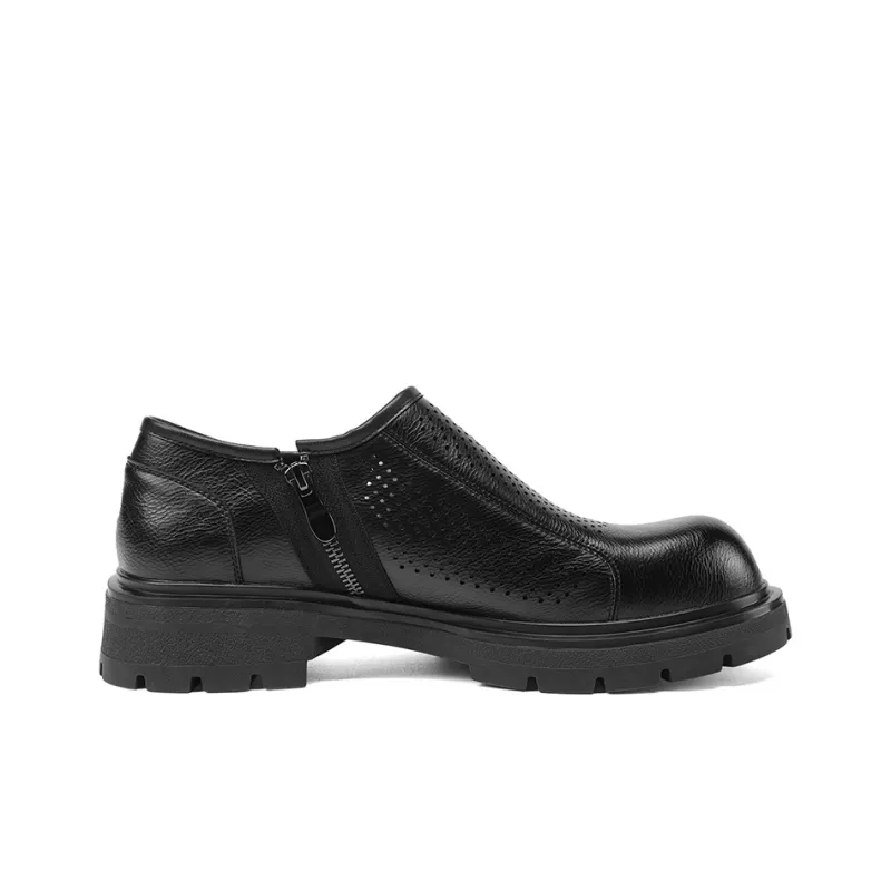 G.N.SHIJIA Dress Shoes Men Low Top Black/Brown-4