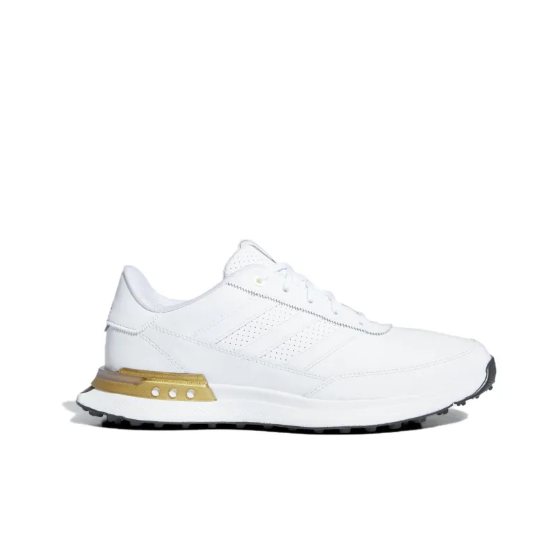 Adidas S2G 24 Leather Spikeless Golf Cloud White Gold Metallic-1