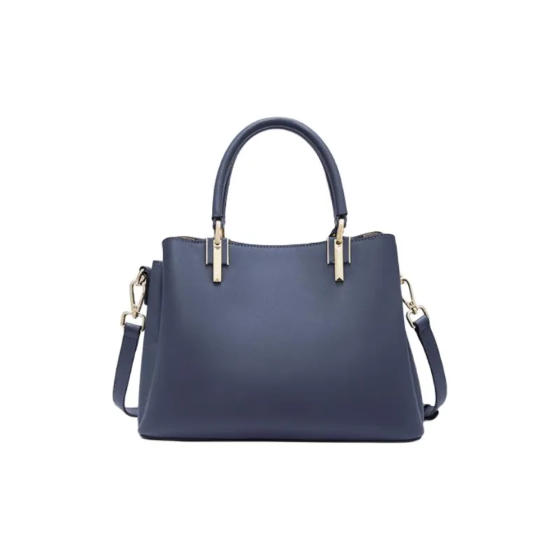 RED DRAGONFLY Cow Leather Tote Bag, Shopping Bag, Handbag Medium Size Women's Blue-3
