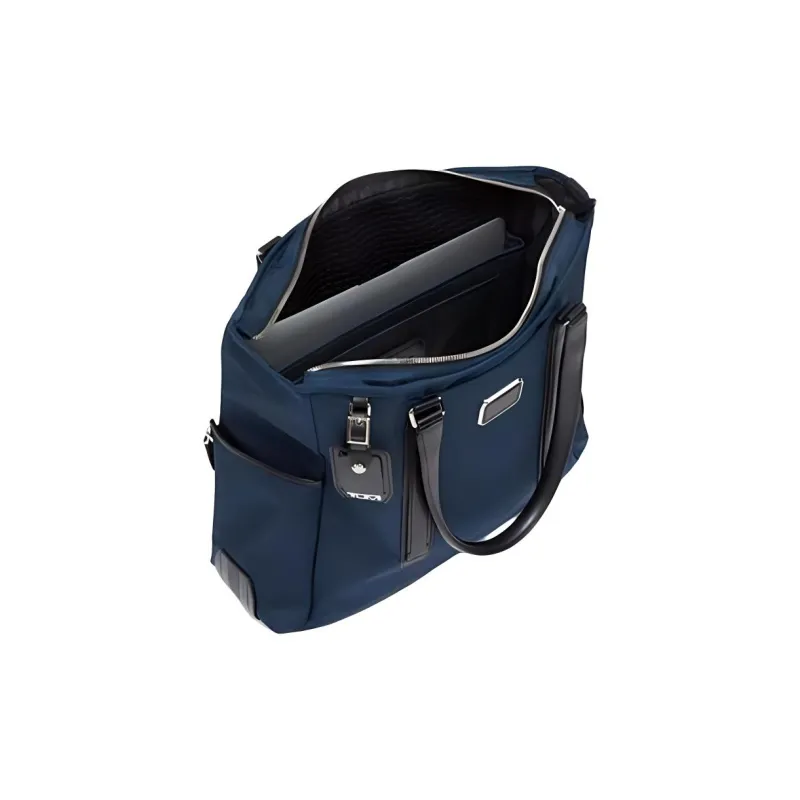 TUMI Cow Leather Tote Bag Shopping Bag Handbag Shoulder Bag Large Size Men's Marine Blue & Black-2