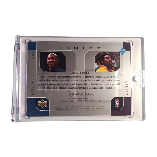 UPPER DECK 2002UD Finite Elements Jordan/Kobe Dual Competition Worn Jersey Player Card Access Pass Sports Cards 1 Pc-1