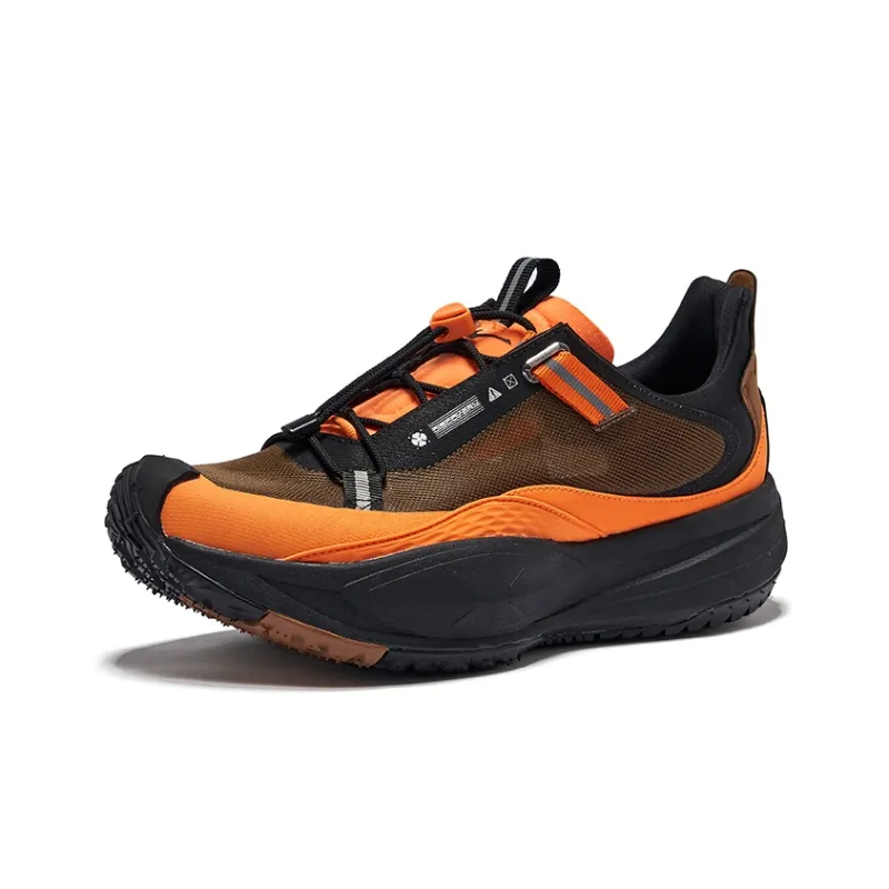 Erke Slip Resistant Breathable Low Top Casual Trail Running Shoes Men's Hazelnut Citrus-2