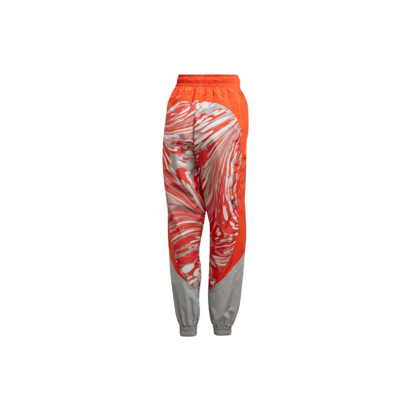Adidas PRINTED WOVEN TRACK PANTS Casual Pants Women's Light Cyan Gray/Half Impact Orange-1