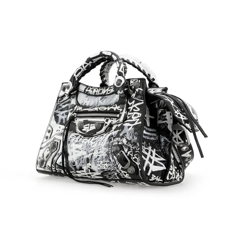 Balenciaga Neo Cagole Fine Grained Sheepskin Shoulder Bag Crossbody Bag Handbags Extra Small Women's Black-4