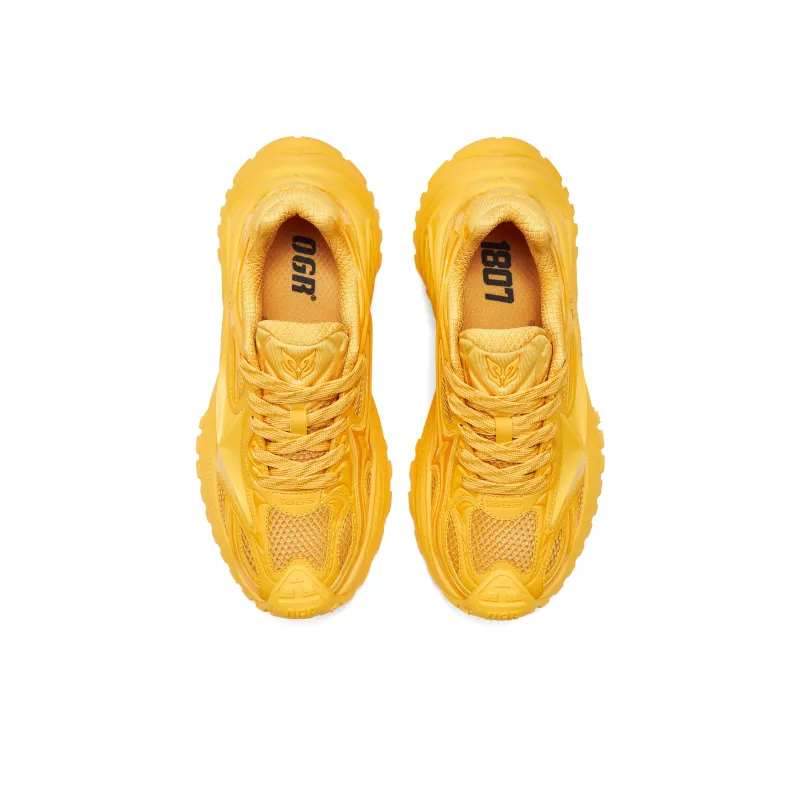 1807 x OGR Anti Slip Wear Resistant Low Top Running Shoes Unisex Four Pointed Star Yellow-4