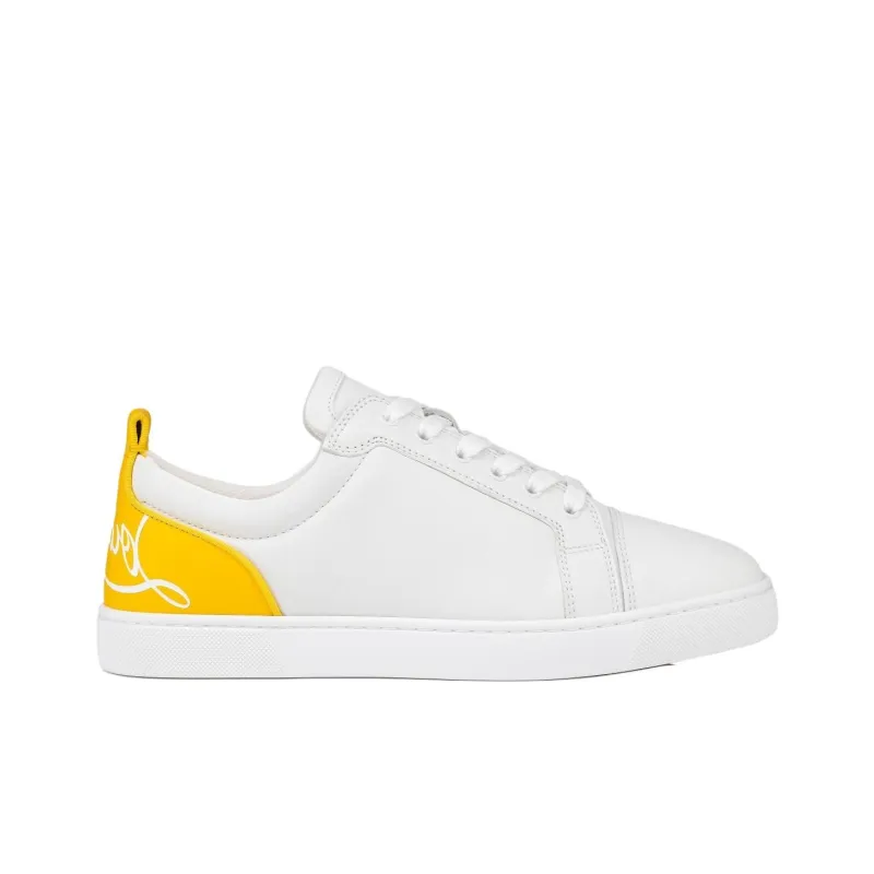 CL Fun Louis Junior Low Top Skateboard Shoes Men's White Yellow-1