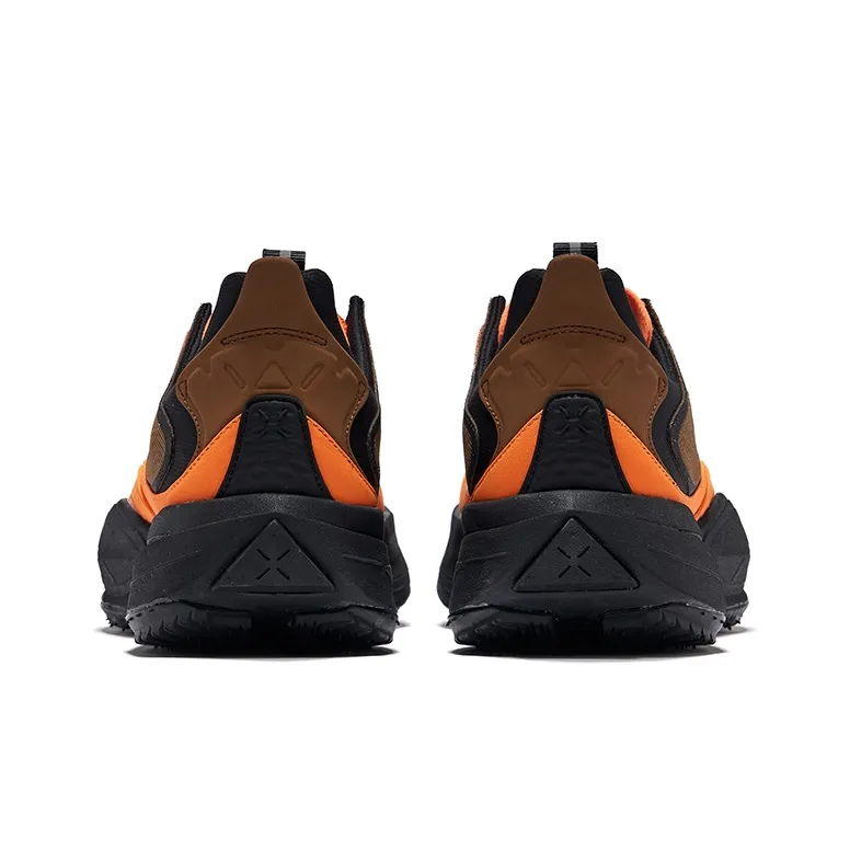 Erke Slip Resistant Breathable Low Top Casual Trail Running Shoes Men's Hazelnut Citrus-3