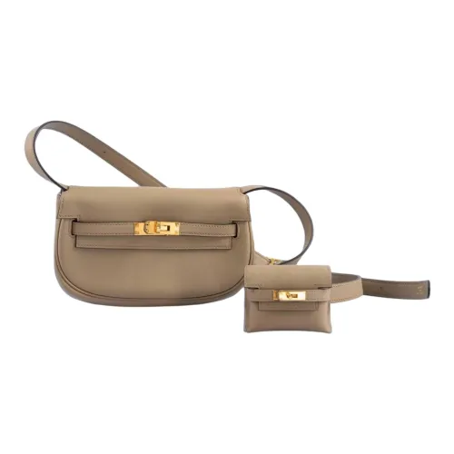 HERMES Kelly Swift Leather Crossbody Bag Shoulder Bag Women's 8Q BEIGE MARFA Marfa Mi