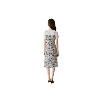 Mo Han Yi Mei Short Sleeved Dress Women's Black White