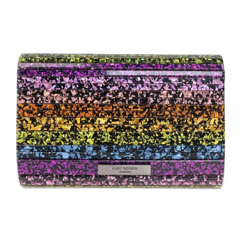 Kurt Geiger London Acrylic One Shoulder Crossbody Clutches Women's Purple & Multicolor-2