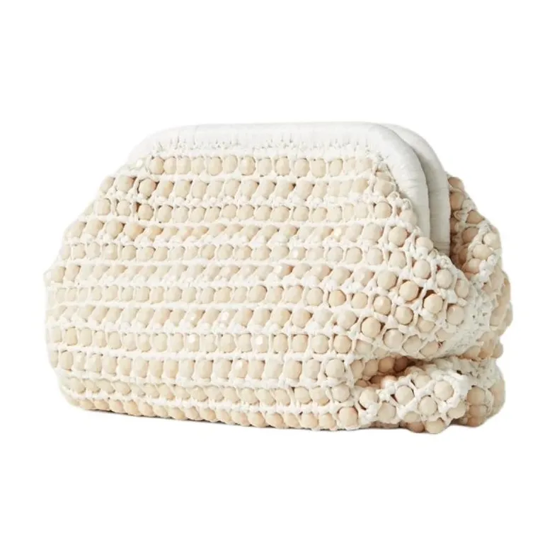 Loeffler Randall Raffia Fiber Combined With Plastic Crossbody Bag Shoulder Bag Medium Size Women's White-1