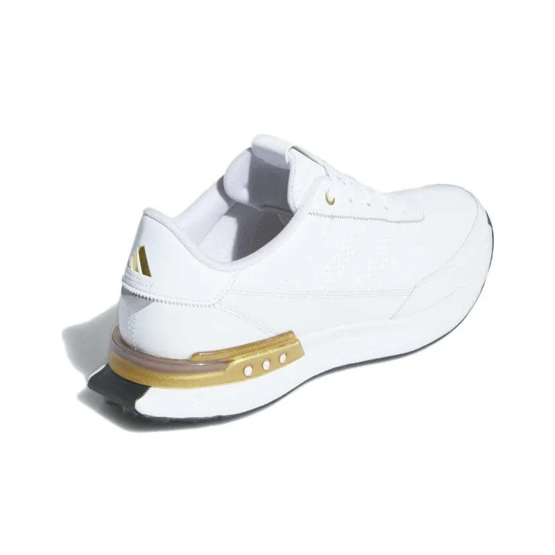 Adidas S2G 24 Leather Spikeless Golf Cloud White Gold Metallic-3
