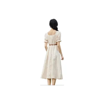 Mo Han Yi Mei Short Sleeved Dress Women's Ecru