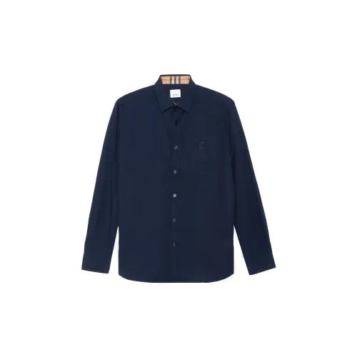 Burberry Shirts Men Navy Blue