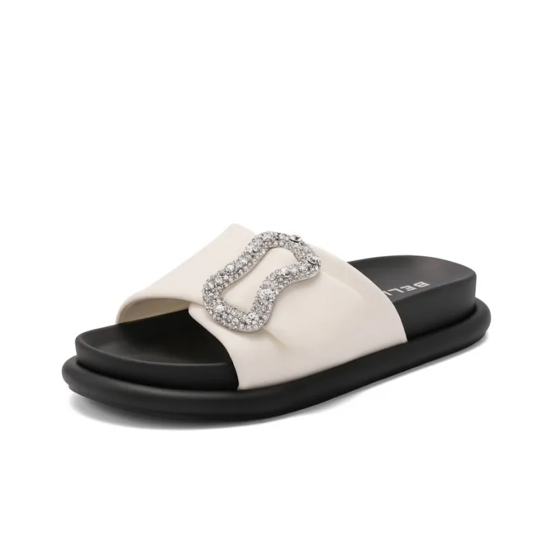 BELLE EVA Rhinestone Slip Resistant Abrasion Resistant Slide Slippers Women's-16