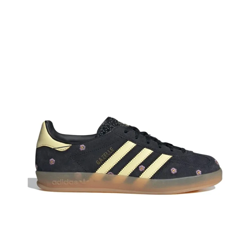 Adidas Originals Gazelle Indoor Core Black Almost Yellow Floral Women's-1