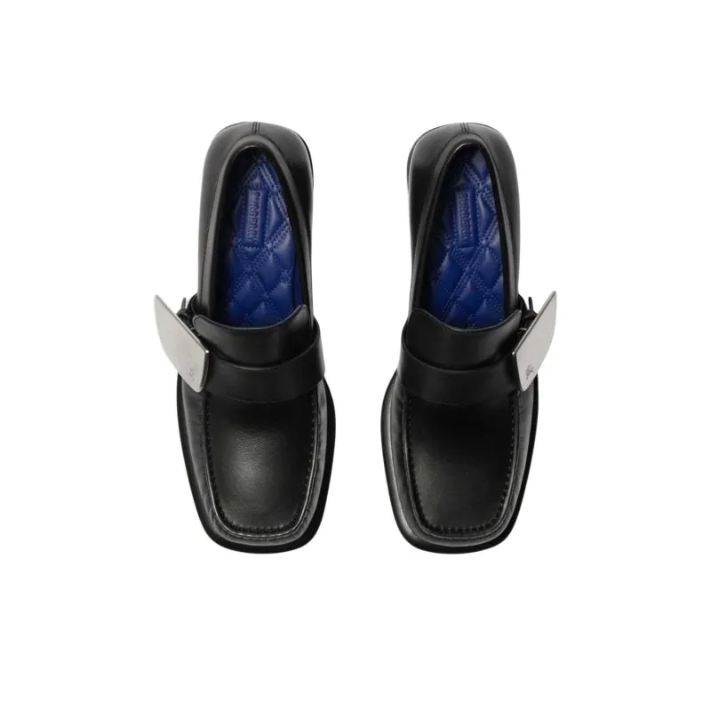 Burberry Shield Loafers 5cm Women's Black-4