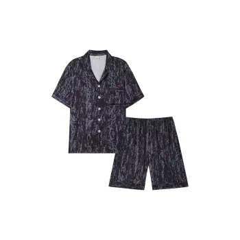 WANANNI Pajama Set Men's Black Purple