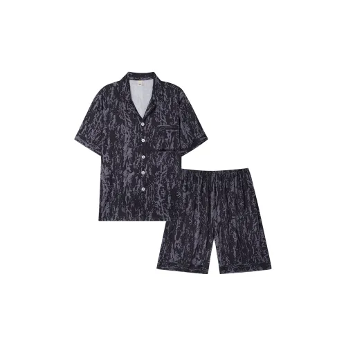 WANANNI Pajama Set Men's Black Purple