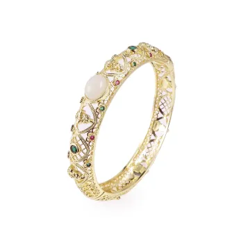Artisan Lock Heart Jade Hetian Jade Bangles Women's Pale Greenish White Jade