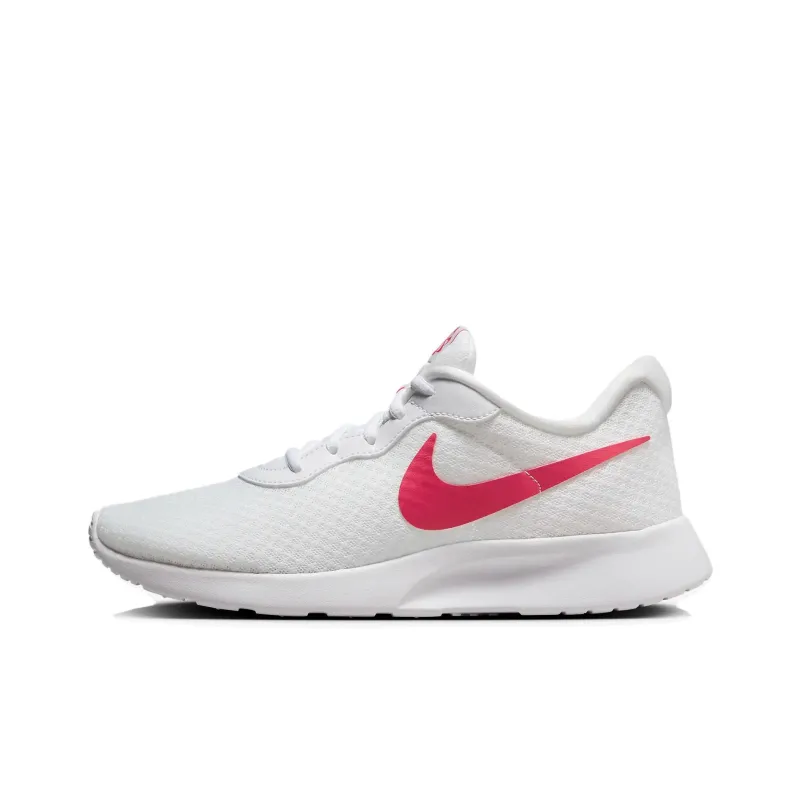 Nike Tanjun Breathable And Resilient Low Top Running Shoes Women's White Red-0