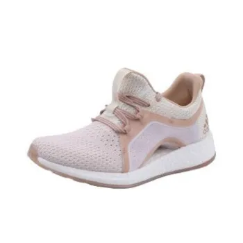 Adidas Pureboost Slip Resistant, Abrasion Resistant, Breathable Mid Top Casual Running Shoes Women's Pink White