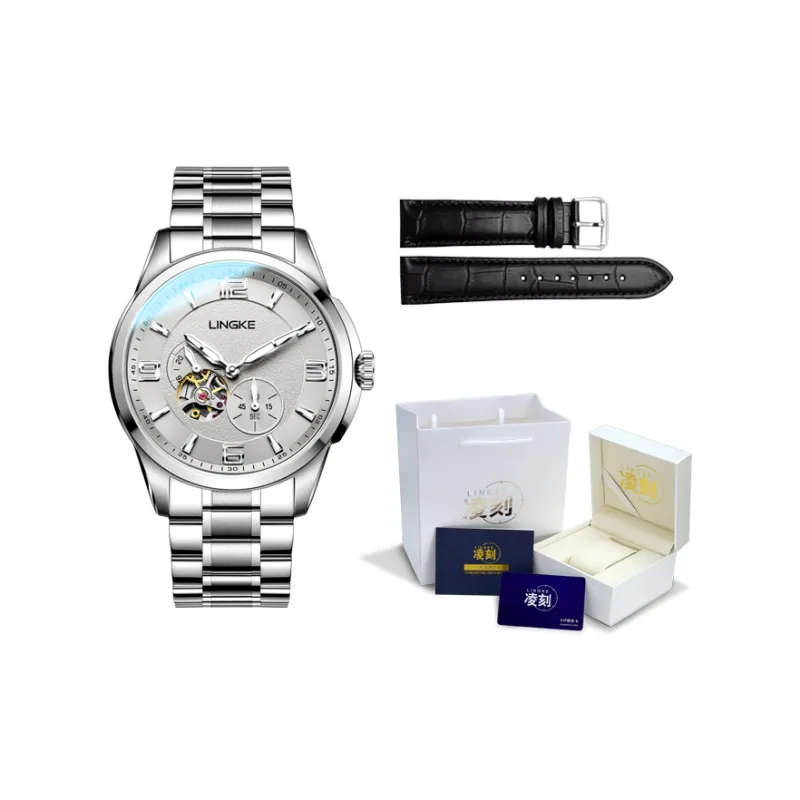 LINGKE Automatic Mechanical Movement Watch Men's Watches White Dial-4