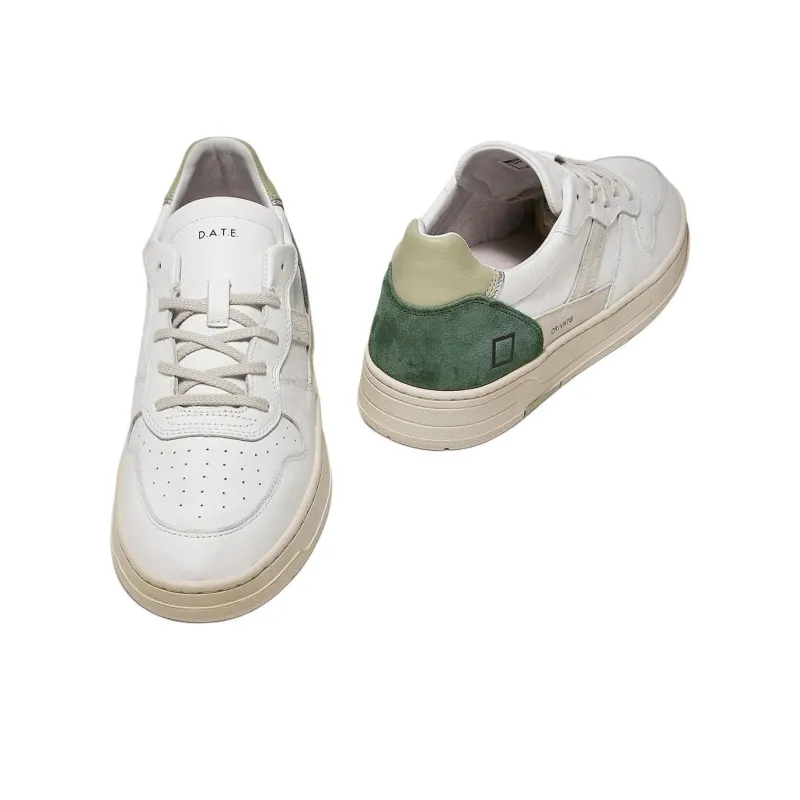 D.A.T.E Court 2.0 Low-Top Skateboard Shoes Men's White Green-4